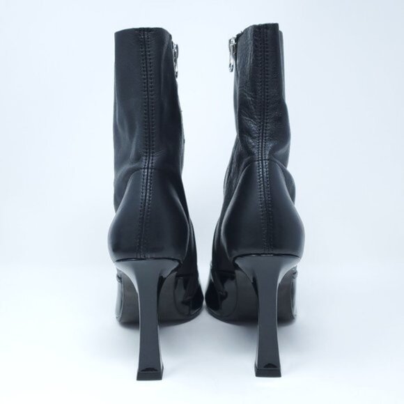 L'INTERVALLE Orabelle Black Patent Leather Stiletto Ankle Boots EU 40/US 9-9.5 - Picture 6 of 10